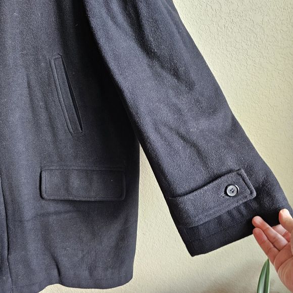 Lauren Ralph Lauren Pea Coat Men’s Size 44R Wool Blend, Classic Black, Business - Picture 2 of 7
